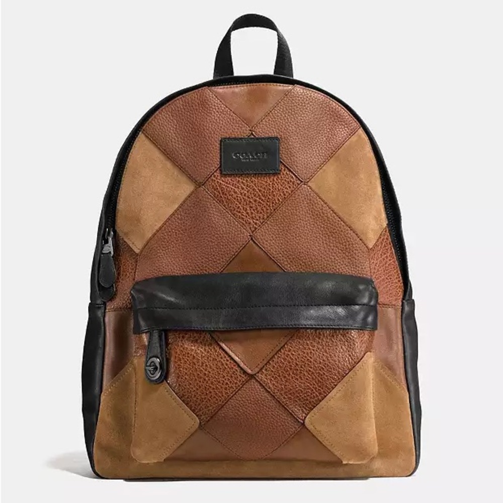 Coach Brown and Black Patchwork Backpack